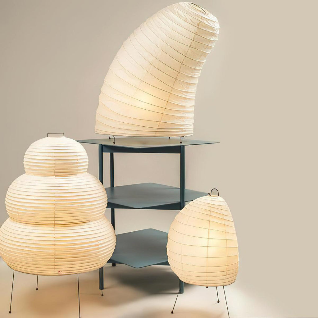 Lampe à poser moderne Fleming en papier Blanc