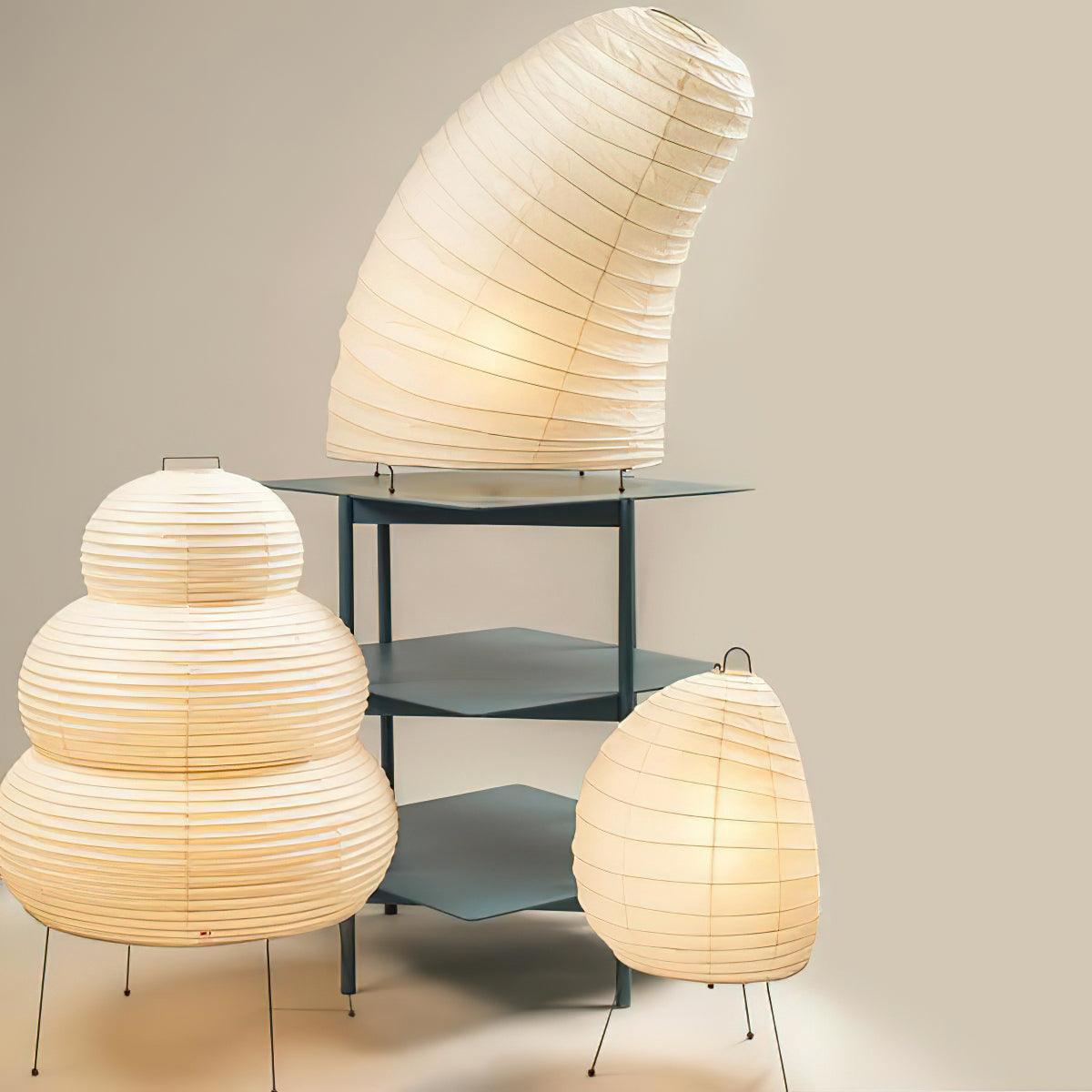 Lampe à poser moderne Fleming en papier Blanc