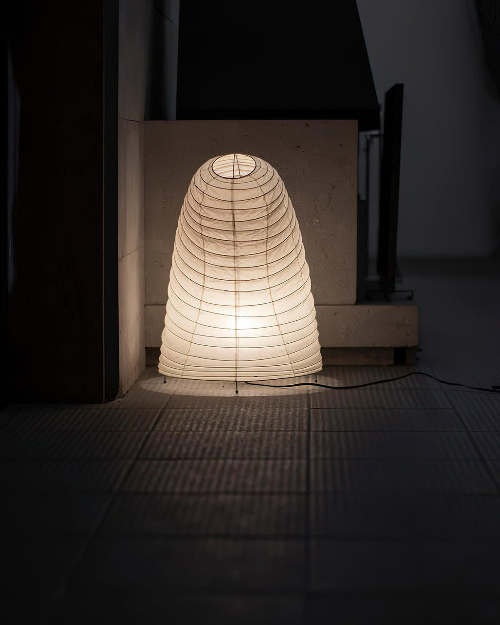 Lampe à poser moderne Fleming en papier Blanc