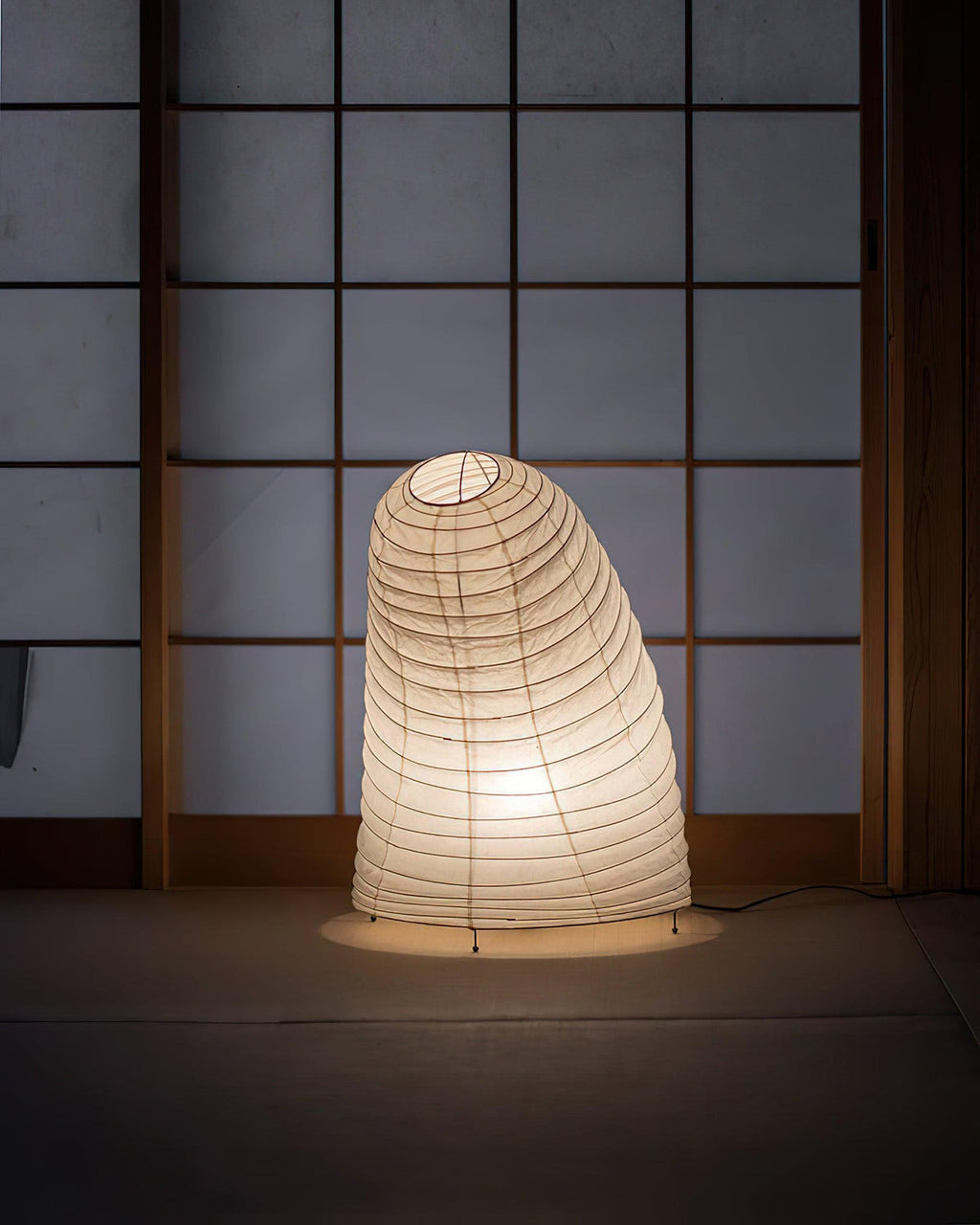 Lampe à poser moderne Fleming en papier Blanc
