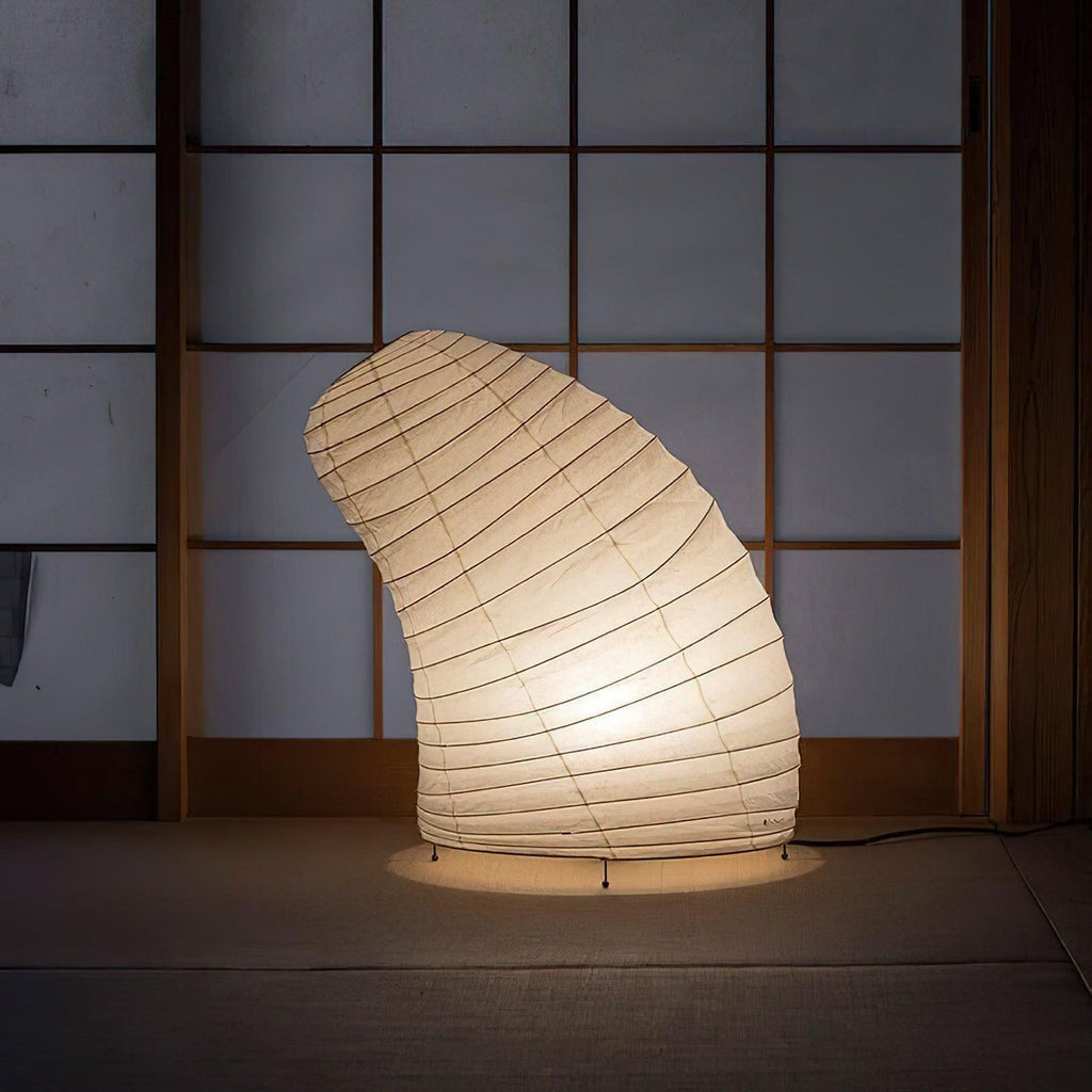 Lampe à poser moderne Fleming en papier Blanc