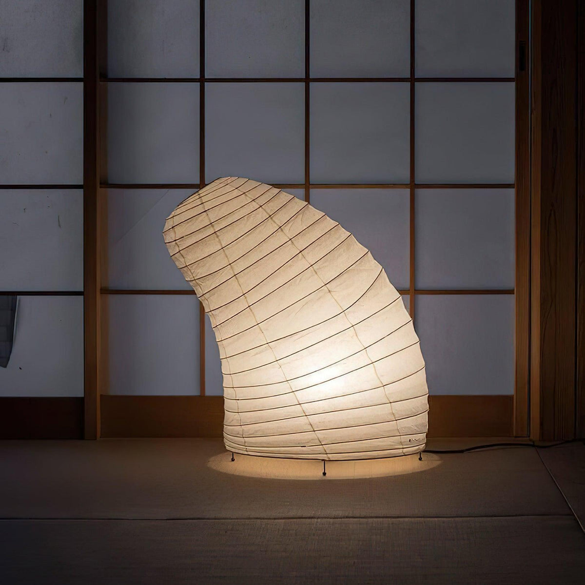 Lampe à poser moderne Fleming en papier Blanc
