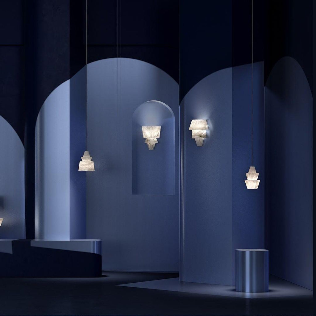 Suspension moderne Kaino en Albâtre Blanc