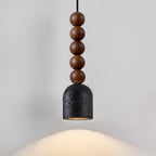 Suspension moderne Luan en bois Travertin jaune et noyer