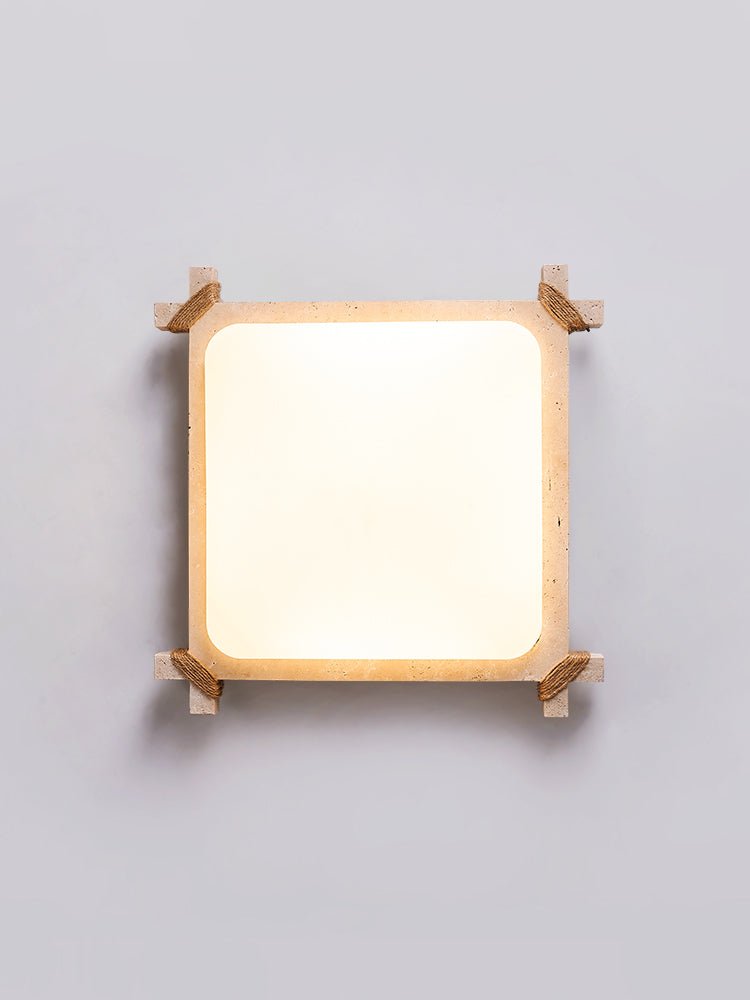 Plafonnier moderne Pippin en Travertin jaune et blanc