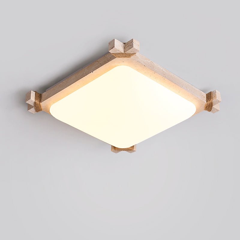 Plafonnier moderne Pippin en Travertin jaune et blanc