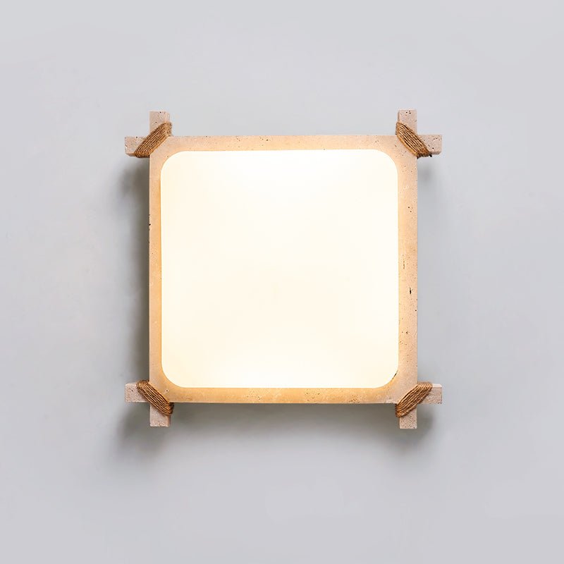 Plafonnier moderne Pippin en Travertin jaune et blanc