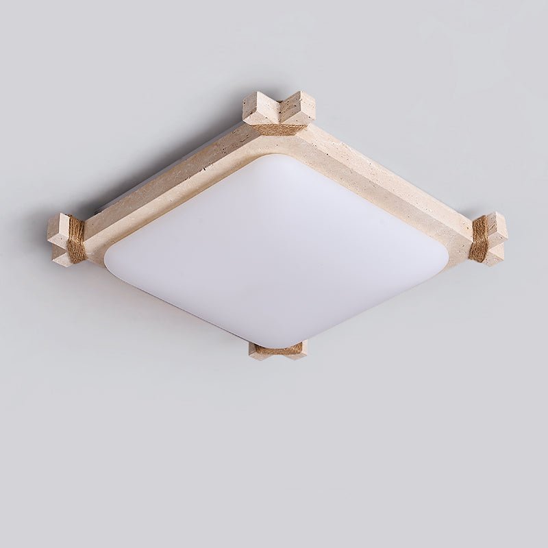 Plafonnier moderne Pippin en Travertin jaune et blanc