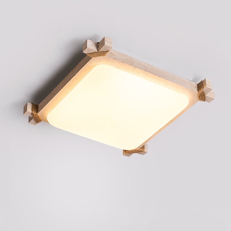 Plafonnier moderne Pippin en Travertin jaune et blanc