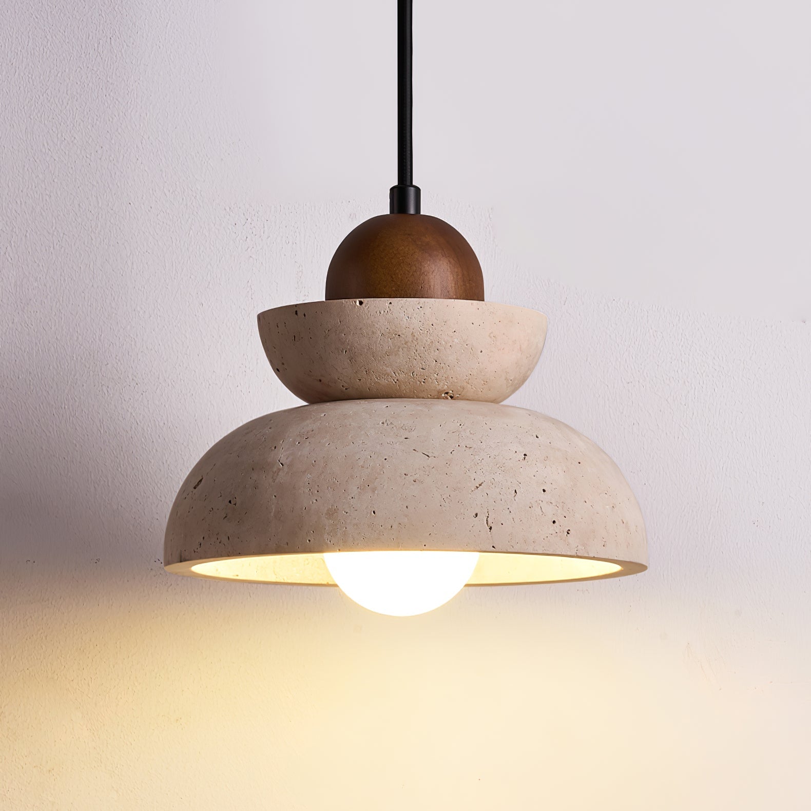 Suspension moderne Dace en Travertin jaune