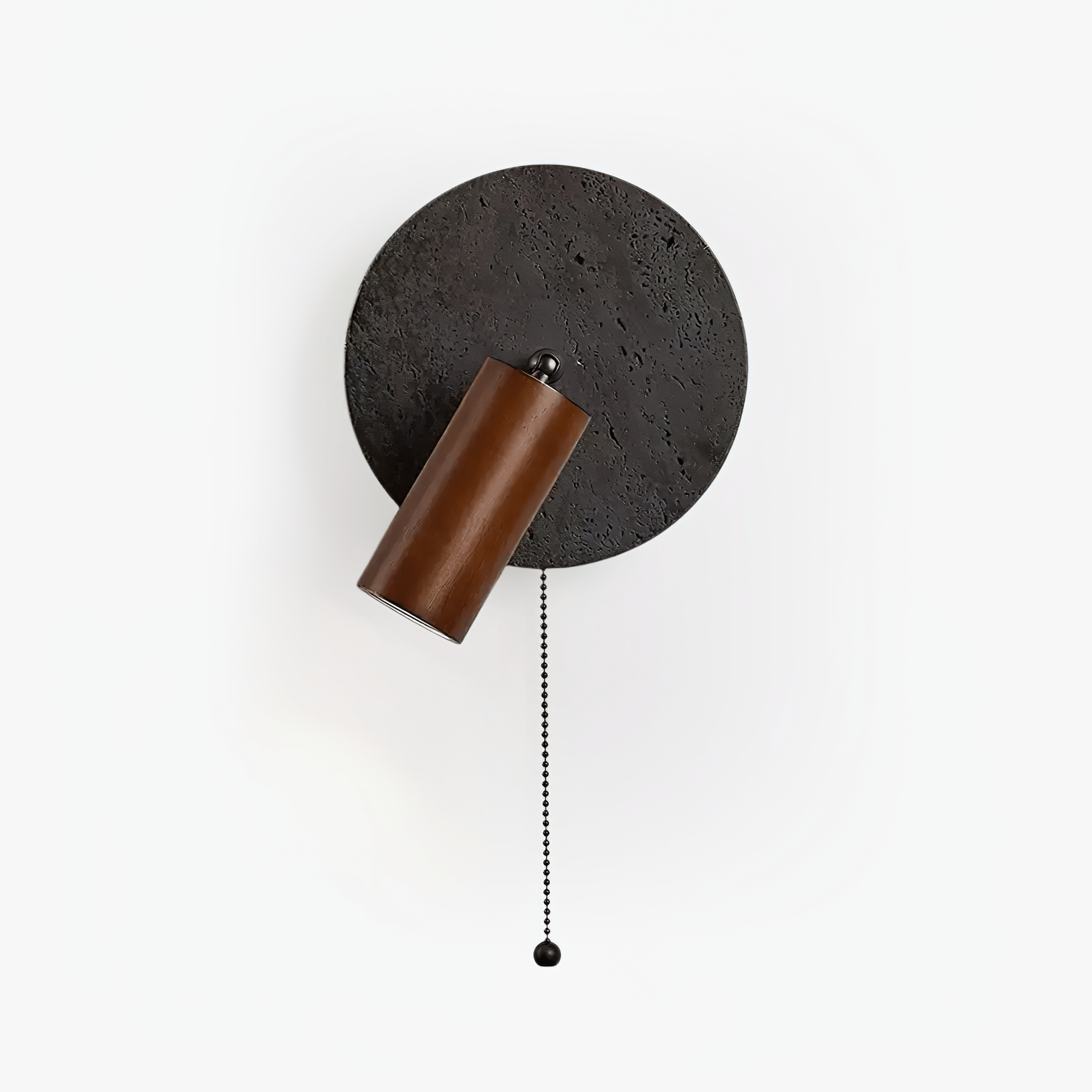 Applique murale moderne Stafford en Noyer bois et noir travertin