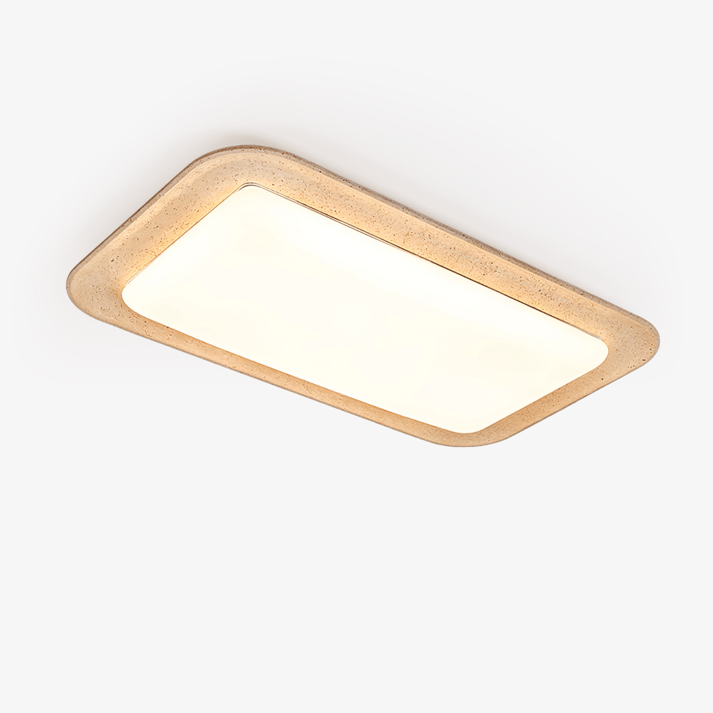 Plafonnier moderne Maxim en Travertin jaune et blanc