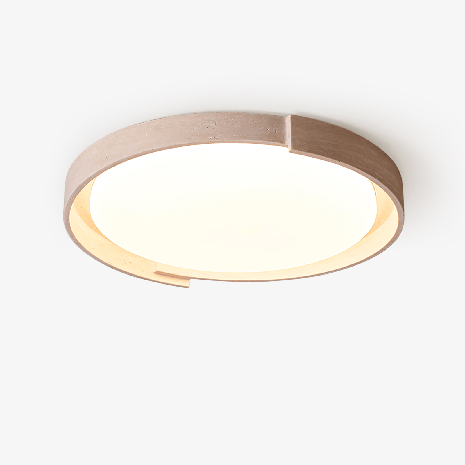 Plafonnier moderne Simeon en Travertin jaune et blanc