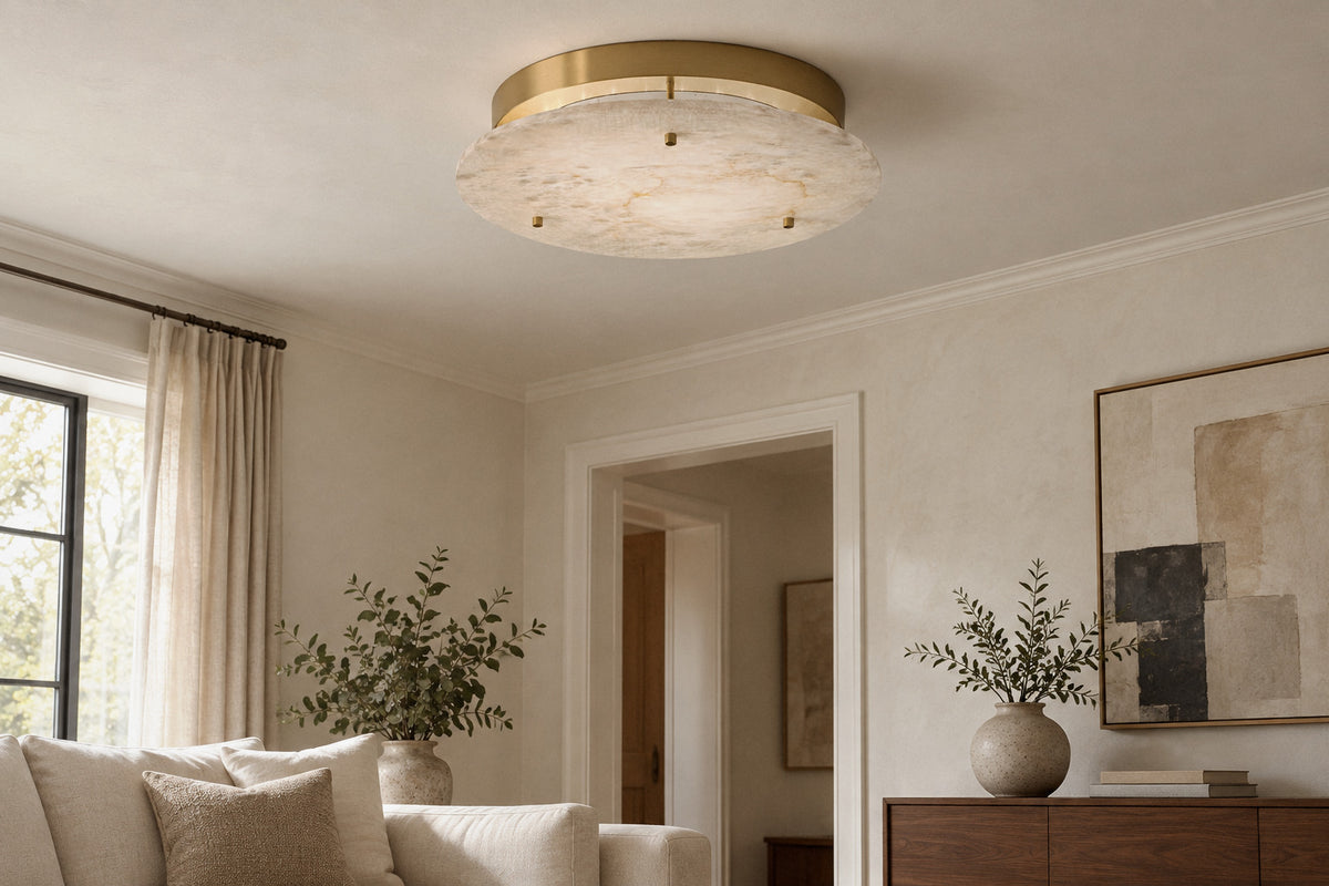 Alabaster Disc Ceiling Lamp