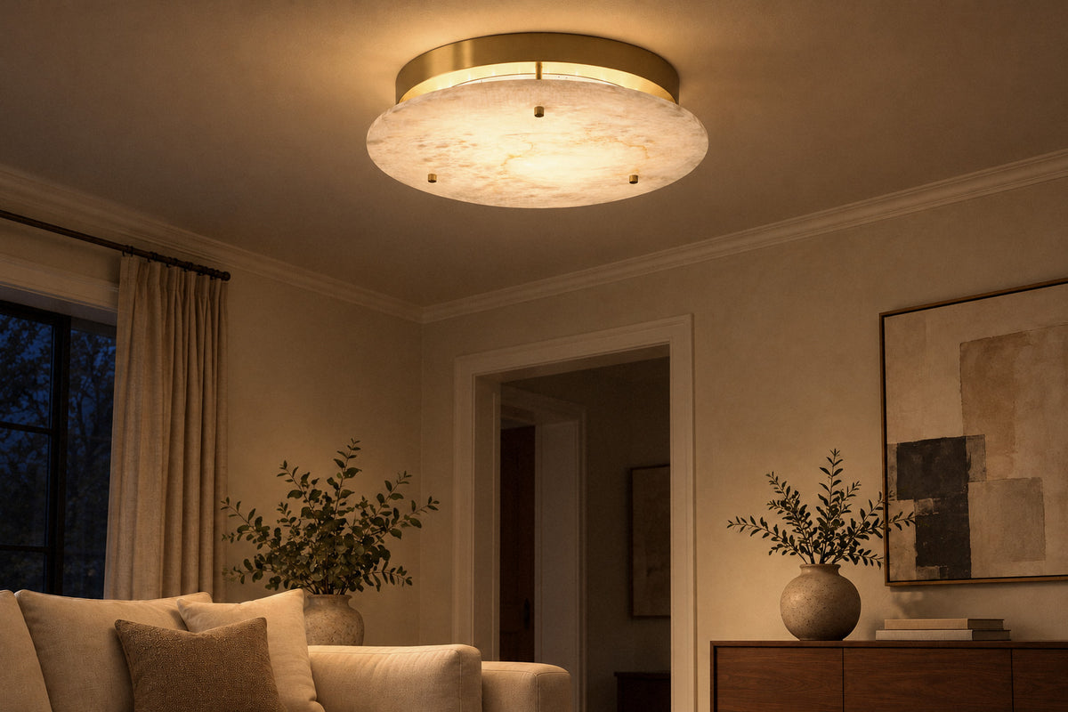 Alabaster Disc Ceiling Lamp