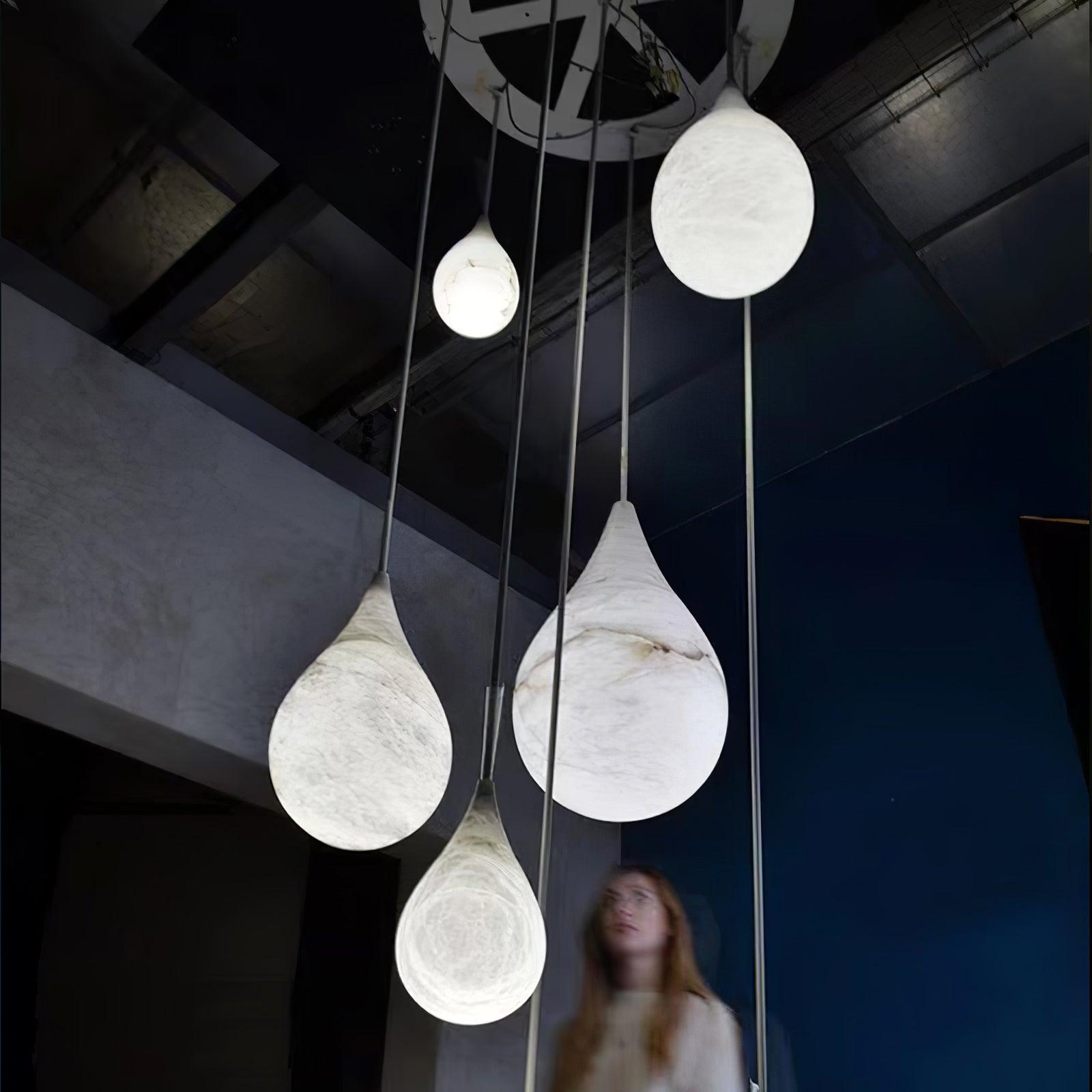 Suspension moderne Stigand en Albâtre Blanc