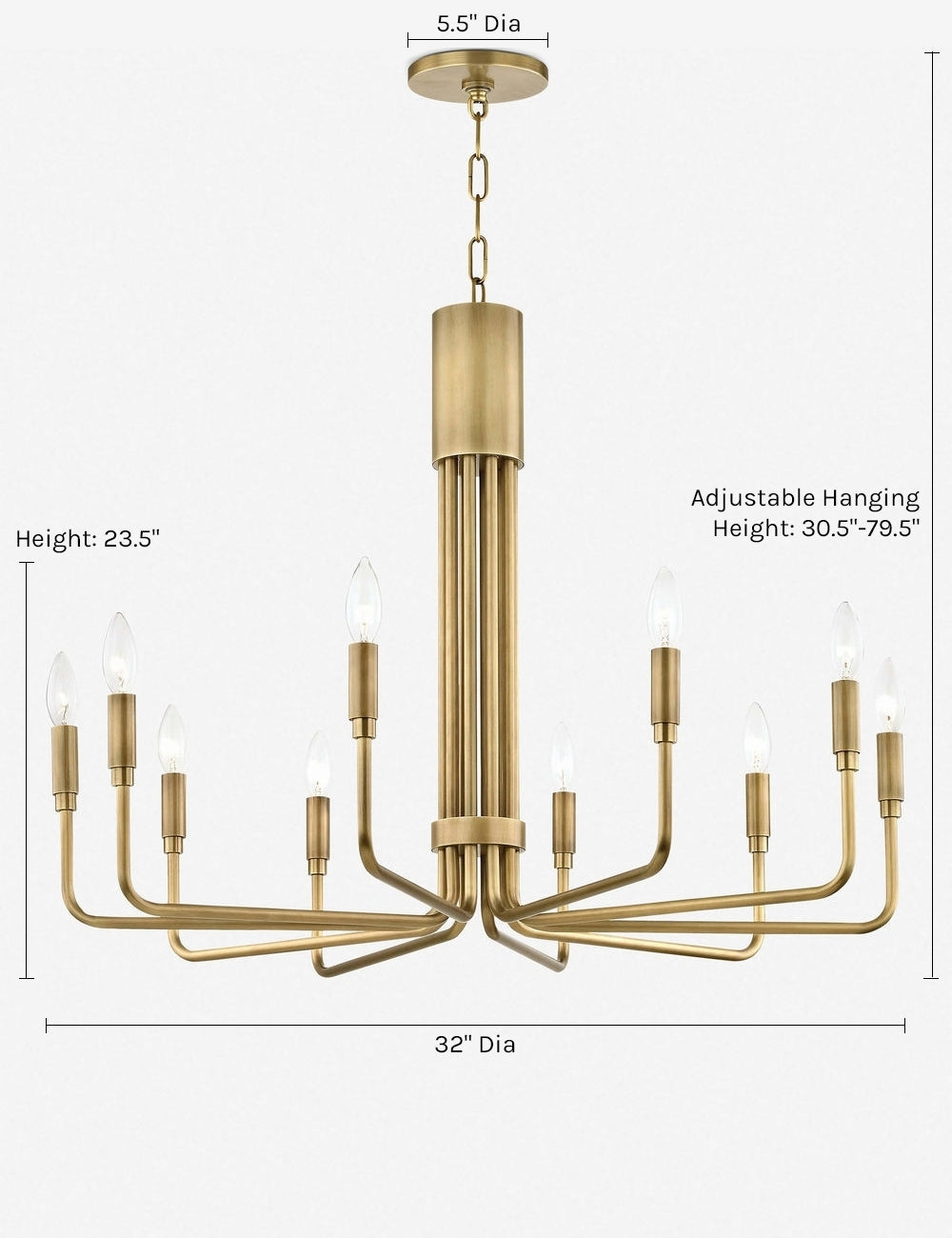 Lustre classique Kielo en acier