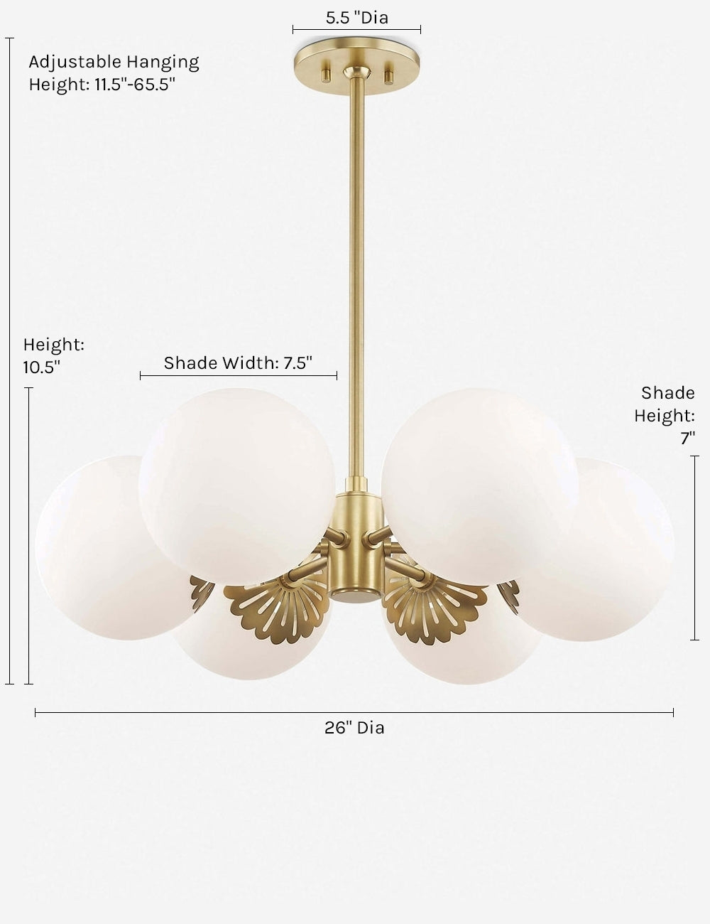 Lustre contemporain gris en acier