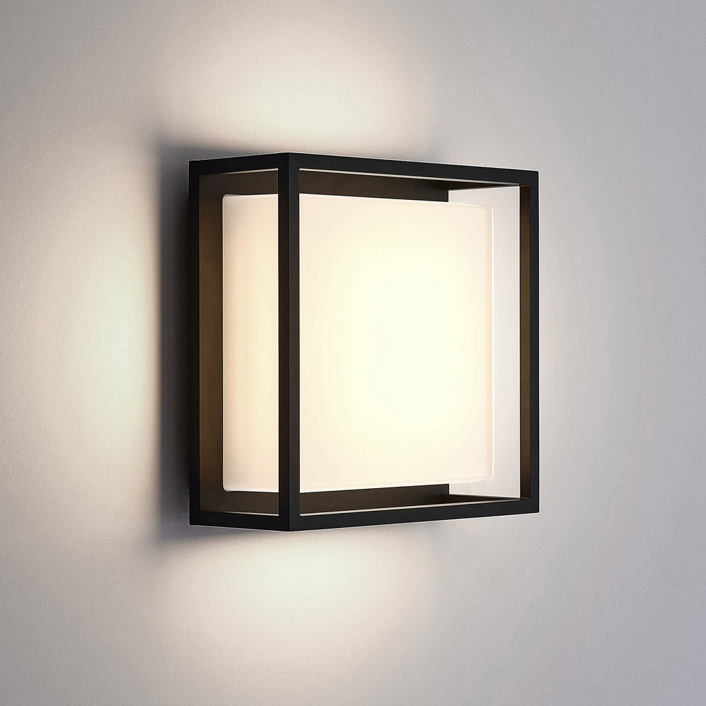 Applique extérieure LED graphite et blanche, vue rapprochée