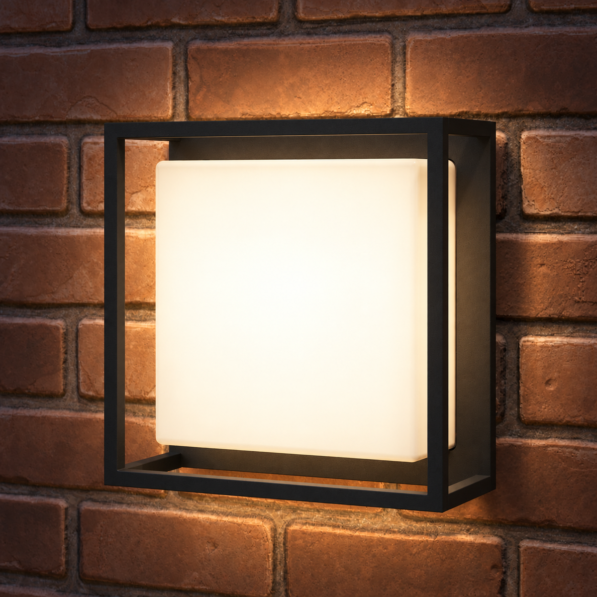 Applique d'extérieur LED, anthracite, aluminium, 25 cm — nuit, allumé — illustration