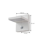 Applique d'extérieur LED, blanche, avec capteur, IP54, 16 cm — schéma des cotes