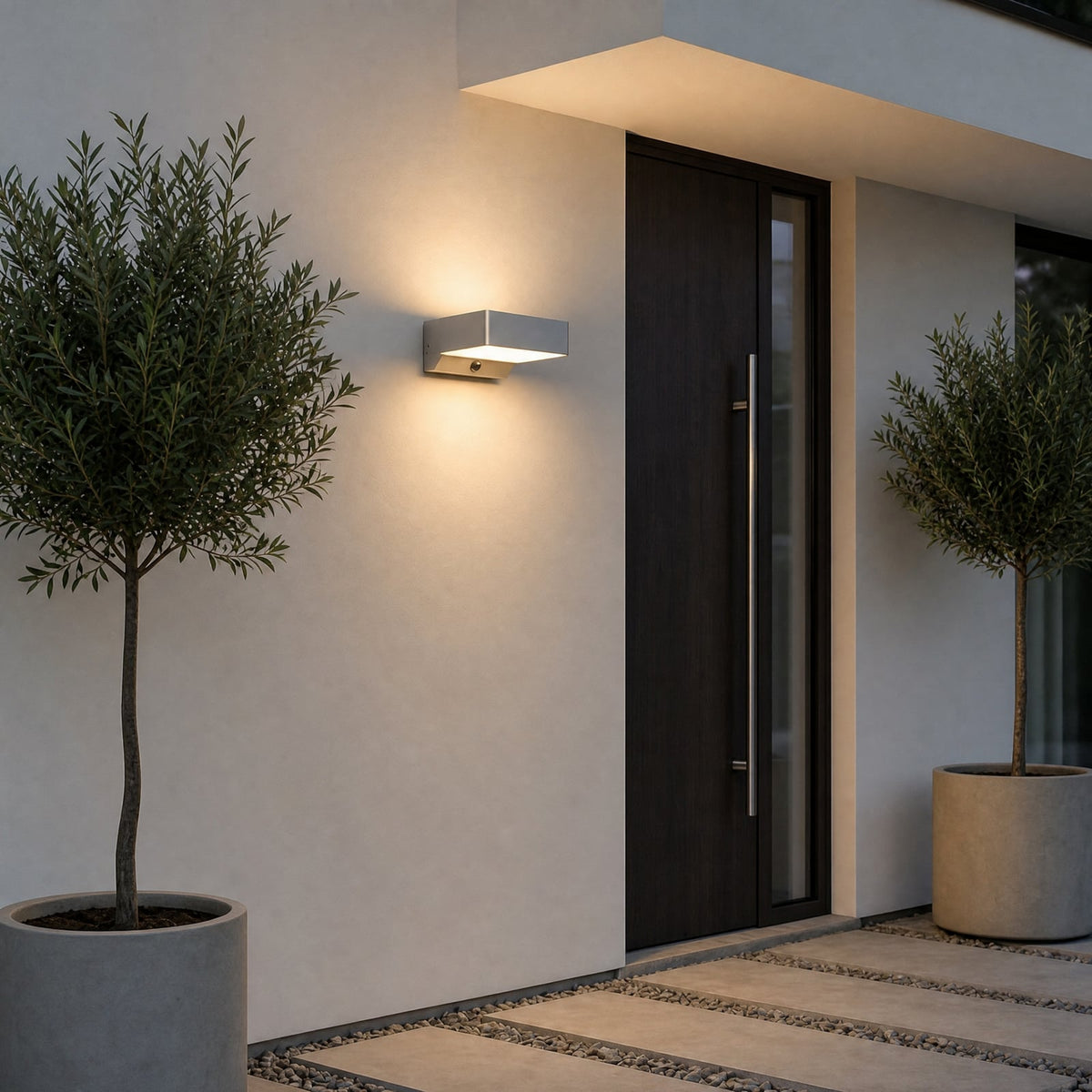 Vue 2 de l’applique extérieure LED anthracite / blanc
