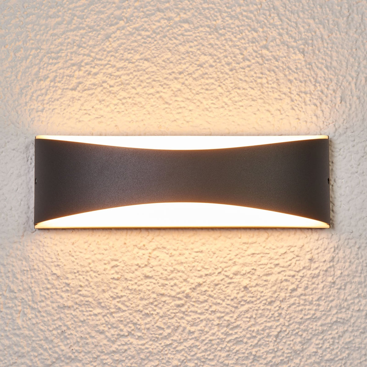 Vue 3 de l’applique extérieure LED anthracite / blanc satiné