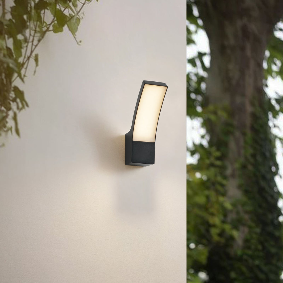 Vue 2 de l’applique extérieure LED anthracite / blanc