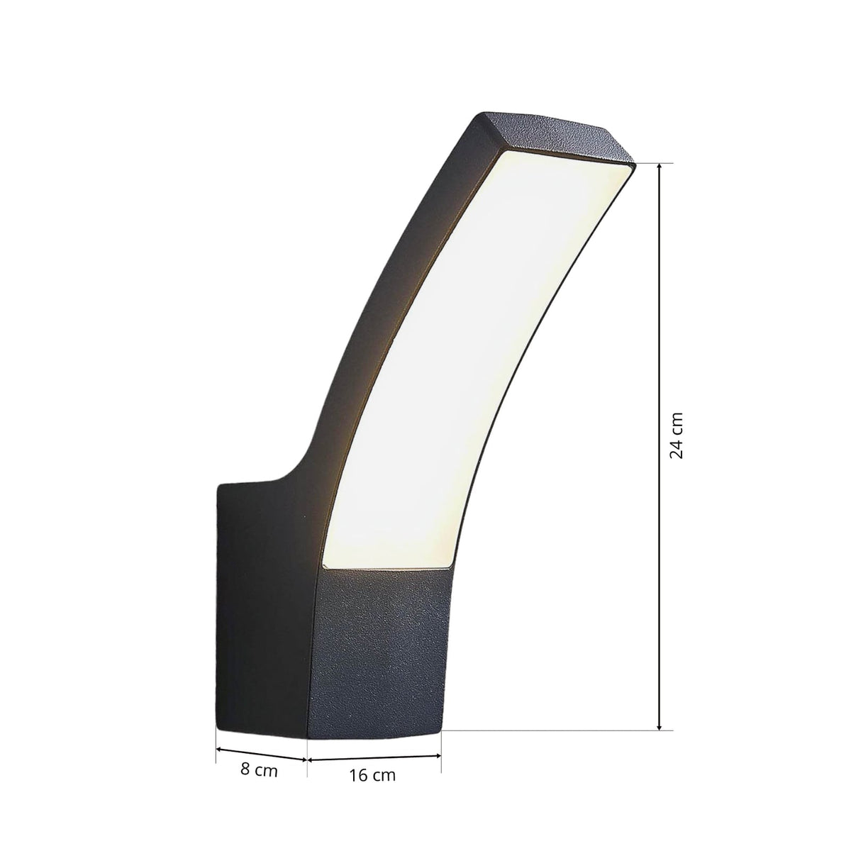 Dimensions de l’applique extérieure LED anthracite / blanc
