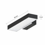 Schéma des dimensions de l’applique 60 cm : longueur 60 cm, hauteur 6 cm