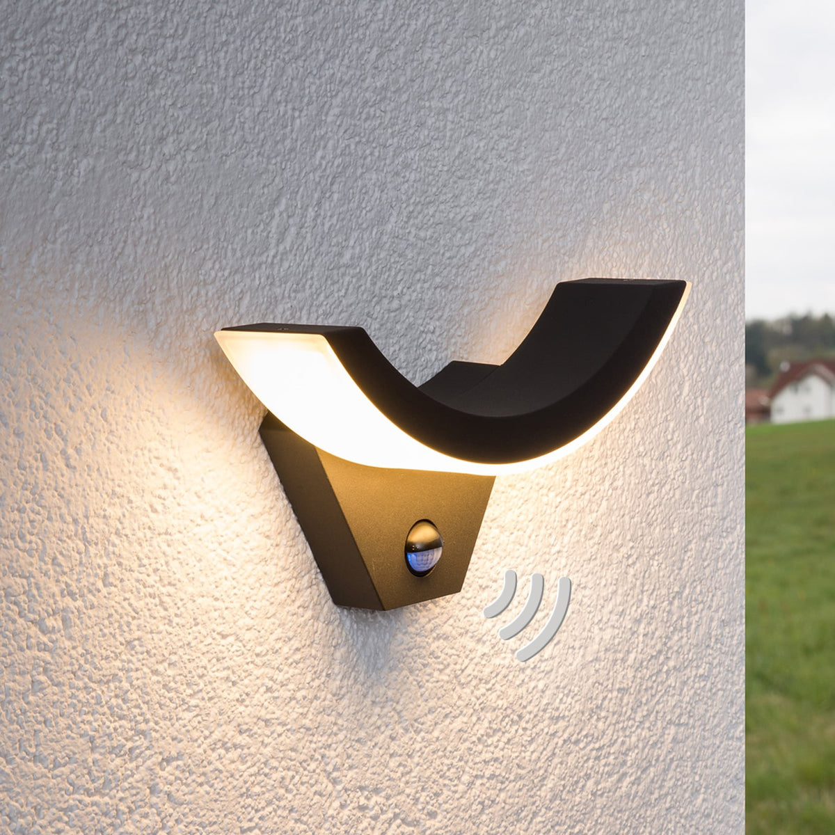Vue 4 de l’applique extérieure LED anthracite / blanc