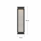 Schéma des dimensions de l’applique taille Petit : hauteur 60 cm, largeur 16 cm