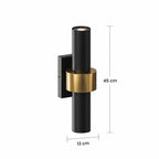 Schéma des dimensions de l’applique taille Moyen : hauteur 45 cm, diamètre 13 cm