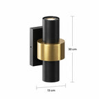 Schéma des dimensions de l’applique taille Petit : hauteur 30 cm, diamètre 13 cm