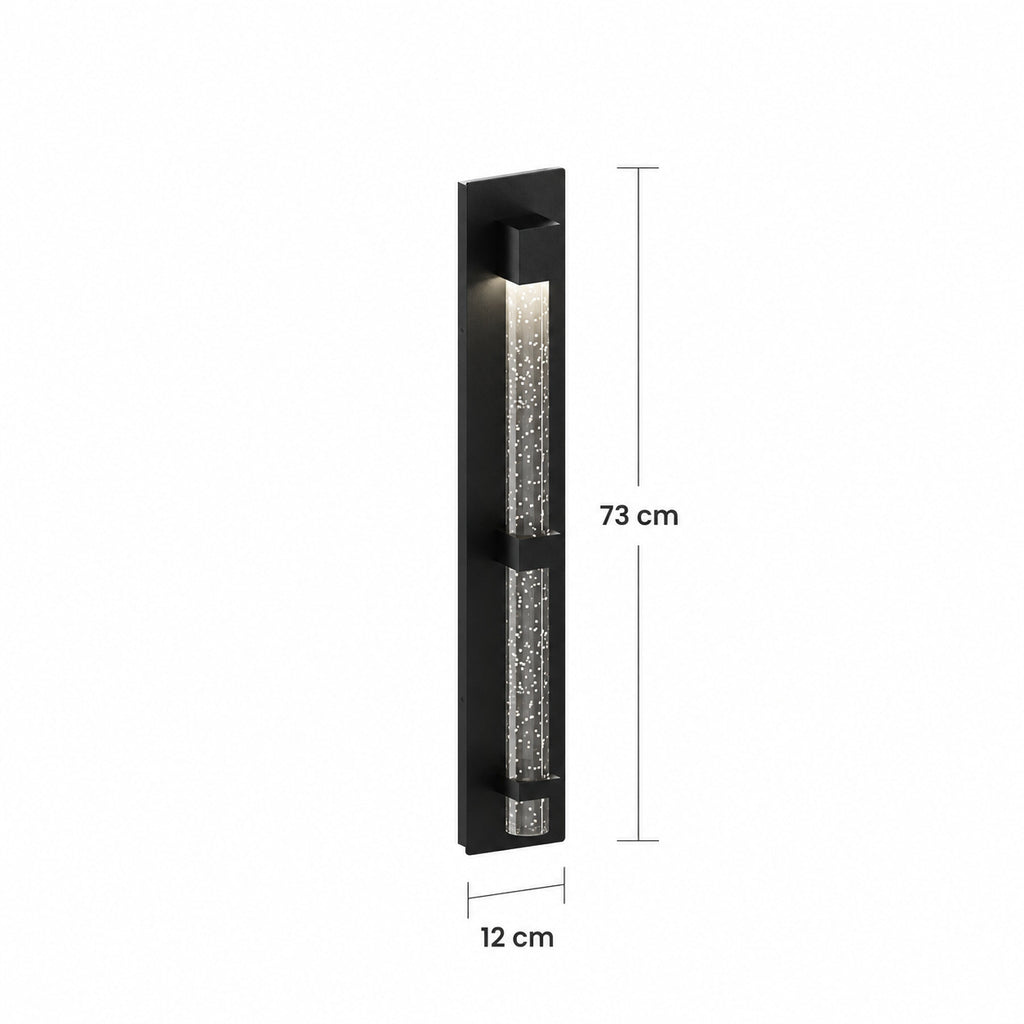 Schéma des dimensions de l’applique taille Grand : hauteur 73 cm, largeur 12 cm