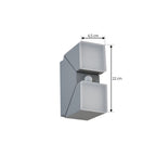 Applique murale LED, 22 cm, grise, IP54, avec capteur — schéma des cotes