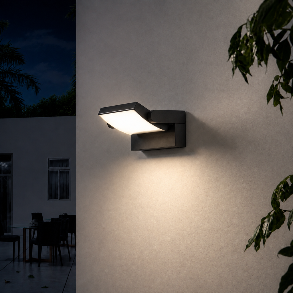 Applique Arvena allumée de nuit, blanc neutre chaud