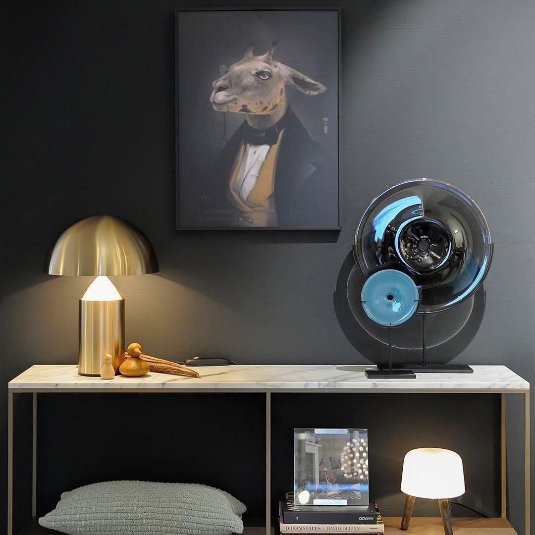 Lampe à poser moderne Sturla en métal Mat noir