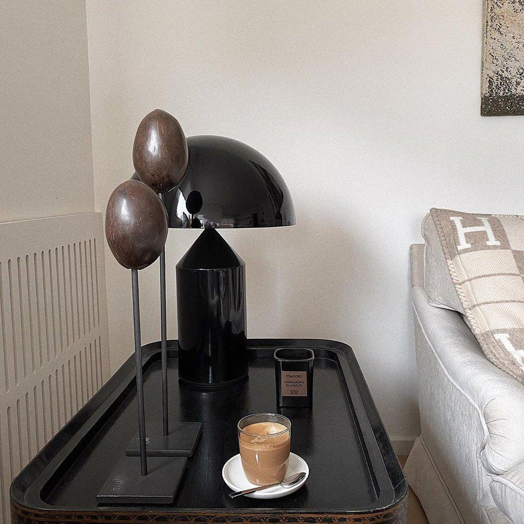 Lampe à poser moderne Sturla en métal Brillant noir