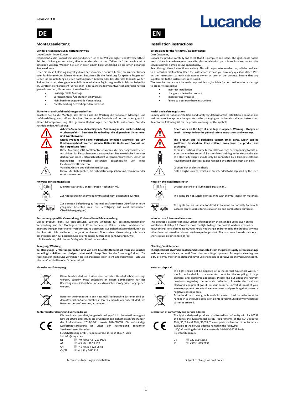 Page 1 du guide d’installation