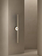 Applique murale moderne Brady en pierre, Albâtre Marron marbre et doré