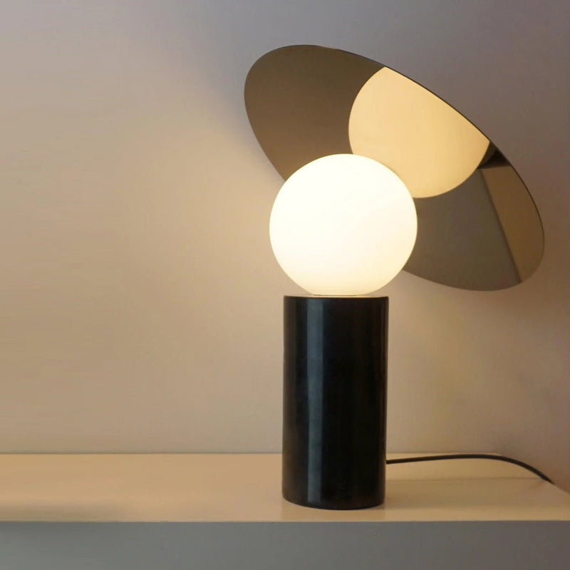 Lampe à poser moderne Demond en Doré et noir marbre