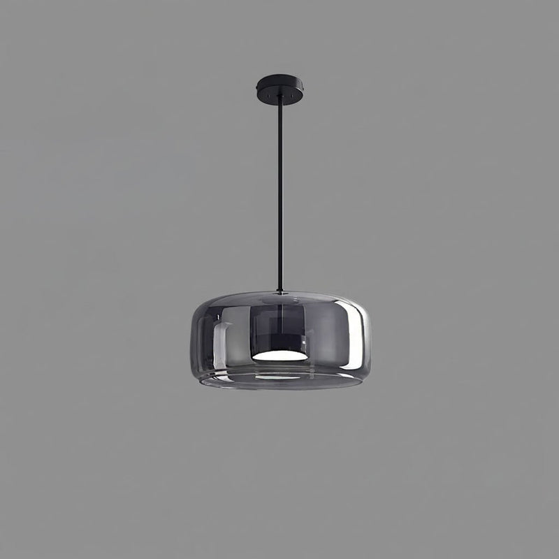 Suspension moderne Earle en verre Noir et fumé gris