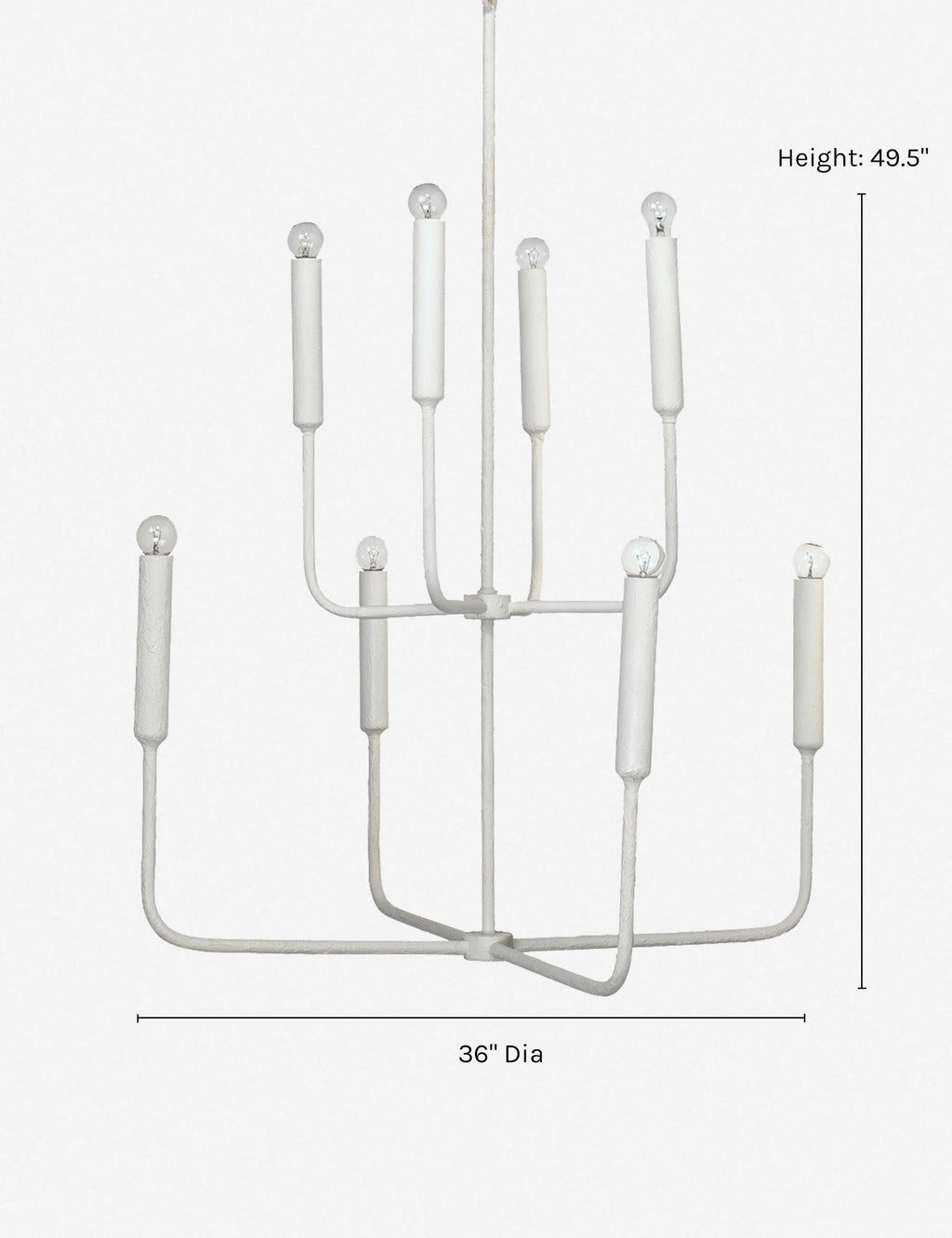 Lustre moderne Wells en blanc gesso - Blanc Gesso