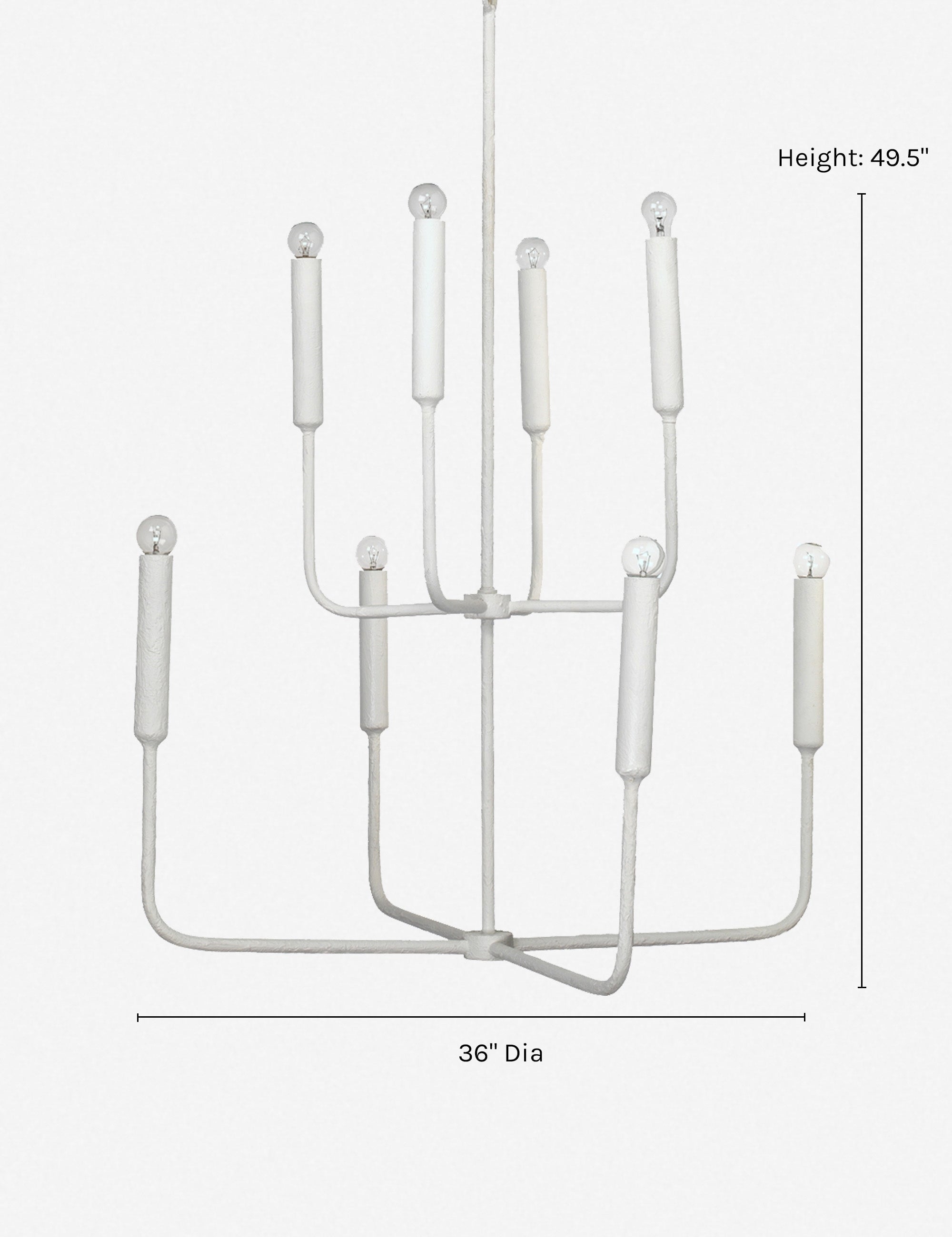 Lustre moderne Wells en blanc gesso - Blanc Gesso