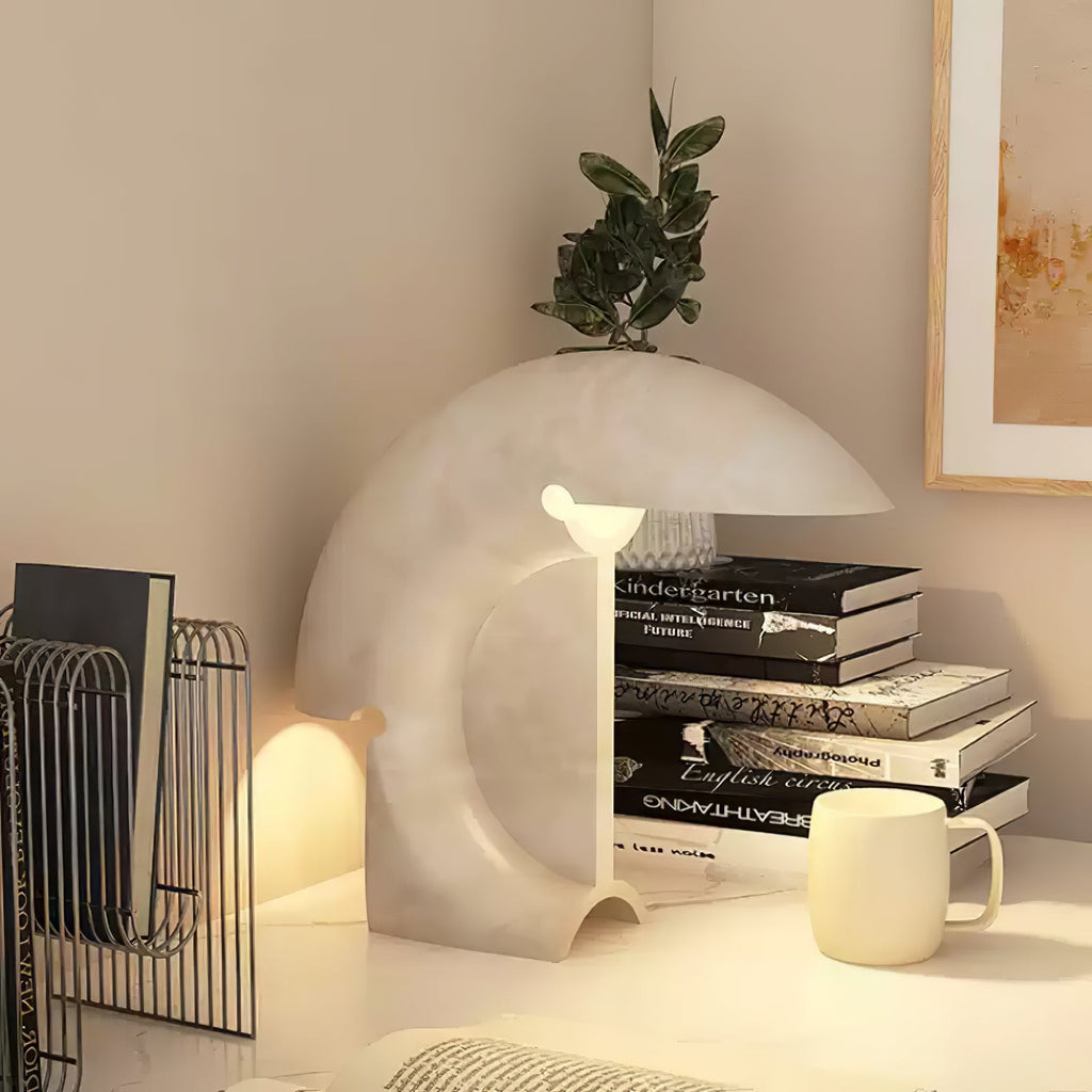 Lampe à poser moderne Braxton en résine Blanc
