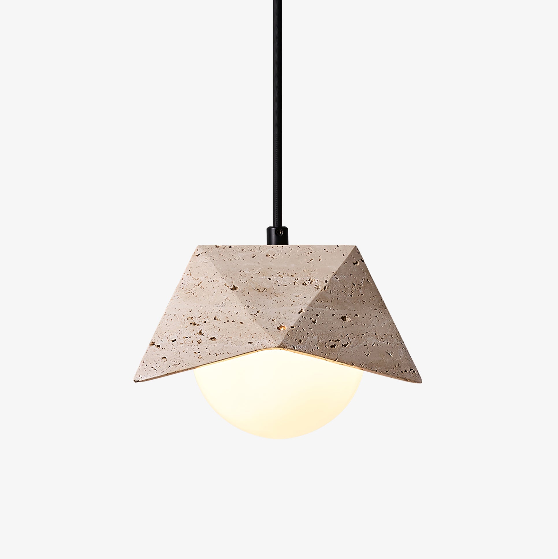 Suspension moderne Frejlif en Travertin jaune et blanc