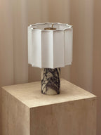 Lampe à poser moderne Evan en Marbre Noir et blanc