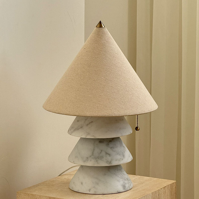 Lampe à poser moderne Olaus en Onyx, Jade Carrara blanc