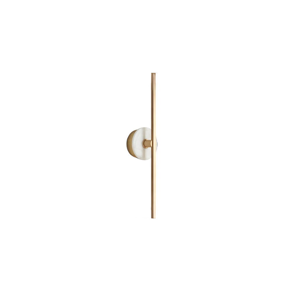 Applique murale moderne Brady en pierre, Marbre Blanc albâtre et doré